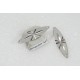 Connector, oval marquise eye-shape with star cut, 30x8mm