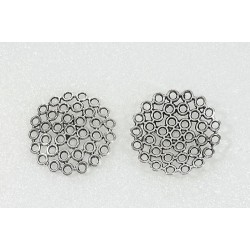 Connector, disc, with holes, setting, base, 25mm, antiqued silver