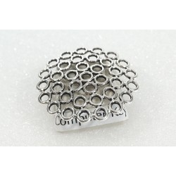 Connector, disc, with holes, setting, base, 25mm, antiqued silver