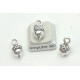 Charm, Acorn 13x7mm, antiqued silver colour