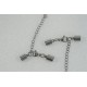 Cord Ends, 5mm hole, 304 Stainless Steel, with Lobster Claw Clasps and Extender chain, set