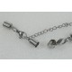 Cord Ends, 5mm hole, 304 Stainless Steel, with Lobster Claw Clasps and Extender chain, set