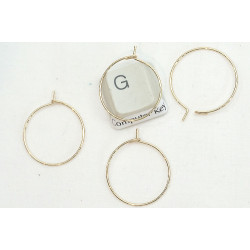 20mm gold colour 304 Stainless Steel wire loop / hoop, wine glass ring, earring hoop, each