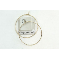 25mm gold colour Surgical Steel wire loop / hoop, wine glass ring, earring hoop, each