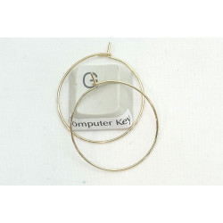 25mm gold colour Surgical Steel wire loop / hoop, wine glass ring, earring hoop, each