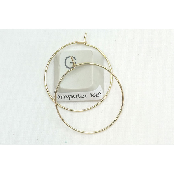 25mm gold colour Surgical Steel wire loop / hoop, wine glass ring, earring hoop, each