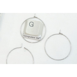 25mm 316 Stainless Steel wire loop / hoop, wine glass ring, bottle neck charm holder, earring hoop, each