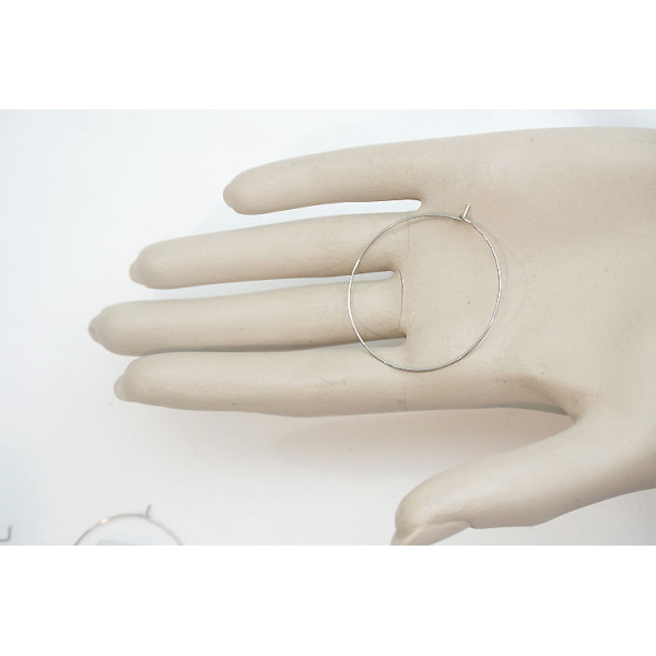 35mm 316 Stainless Steel wire loop / hoop, wine glass ring, bottle neck charm holder, earring hoop, each