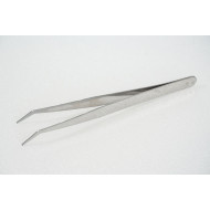 Beading Tweezer, angled tip with pointed end, stainless steel, 12cm