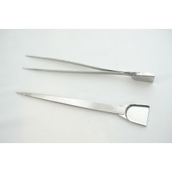 Beading Tweezer, with bead scoop / shovel,  stainless steel