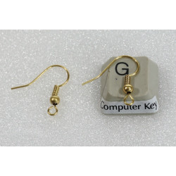 Earring hook with ball & coil, raw brass, per pair