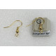 Earring hook with ball & coil, raw brass, per pair
