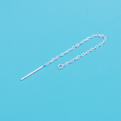 Sterling Silver Fine Ear Threads, 70mm, pair