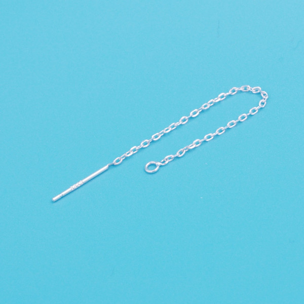 Sterling Silver Fine Ear Threads, 70mm, pair