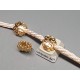 Large hole Metal Bead, pretty flower, 3.5mm hole, 14ct gold plated