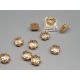 Large hole Metal Bead, pretty flower, 3.5mm hole, 14ct gold plated