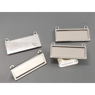 30x10mm Pendant bezel setting, rectangle, stainless steel
