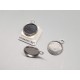 12mm Cabochon bezel setting, round, 1 loop front facing, stainless steel