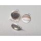 14mm Cabochon bezel setting, round, 1 loop front facing, stainless steel