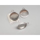 14mm Cabochon bezel setting, round, 1 loop front facing, stainless steel