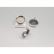 14mm Cabochon bezel setting, round, 1 loop sideways facing, stainless steel