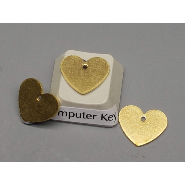 12mm Brass Heart Base, one hole centered, each