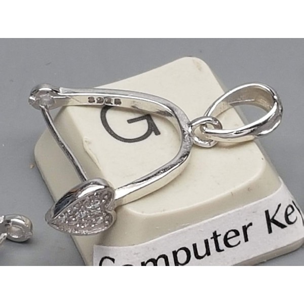 STOCK SALE: Sterling Silver Bail, rhodium plated, micro pave cubic zirconia pendant bail, each