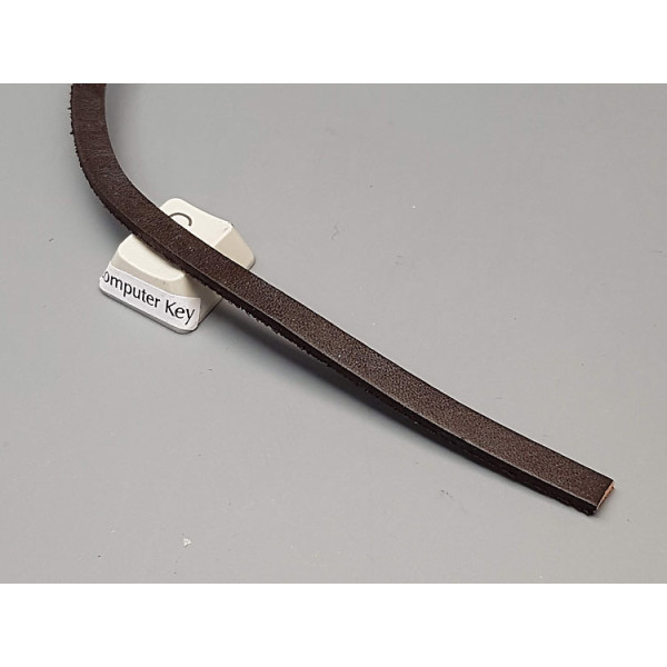 5mm strong pliable Leather thonging strip, dark brown, per metre
