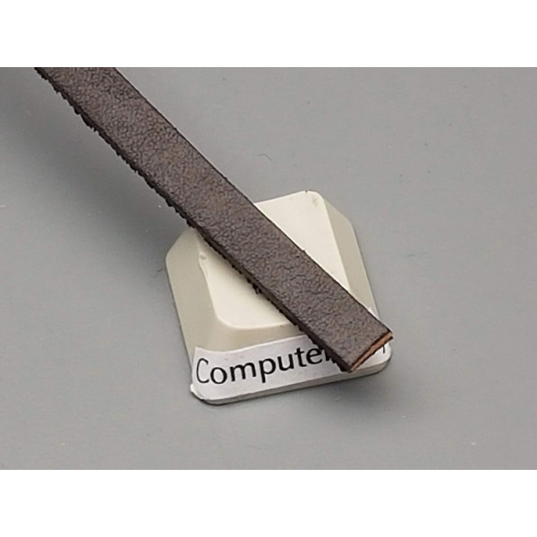 5mm strong pliable Leather thonging strip, dark brown, per metre