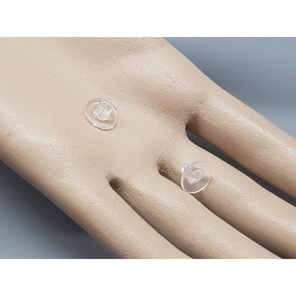 Discie stabiliser earring clutch back, metal free silicone, pair