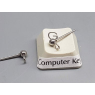 Ball Earring Stud with front facing loop, 3mm ball, Surgical Stainless Steel, pair