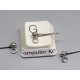 Ball Earring Stud with side facing loop, 3mm ball, Surgical Steel, pair