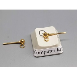 Ball Earring Stud with loop, 3mm ball, Gold colour, Stainless Steel, pair