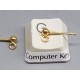 Ball Earring Stud with loop, 3mm ball, Gold colour, Stainless Steel, pair