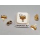 Scroll back for studs, large with loop for hanging, 18ct gold plated, pair