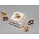 Scroll back for studs, large with loop for hanging, 18ct gold plated, pair