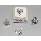 Scroll back for studs, large with loop for hanging, silver plated, pair