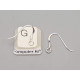 Sterling Silver French Hook Ear Wire, 15x19x0.69mm with spring, pair