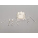 Sterling Silver French Hook Ear Wire, 15x19x0.69mm with spring, pair