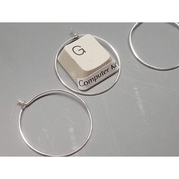Sterling Silver Earring Hoops, loops 25mm, per pair