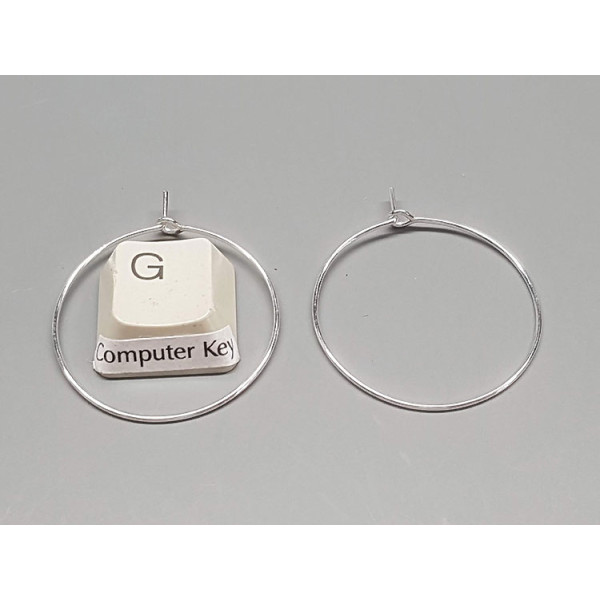 Sterling Silver Earring Hoops, loops 30mm, per pair