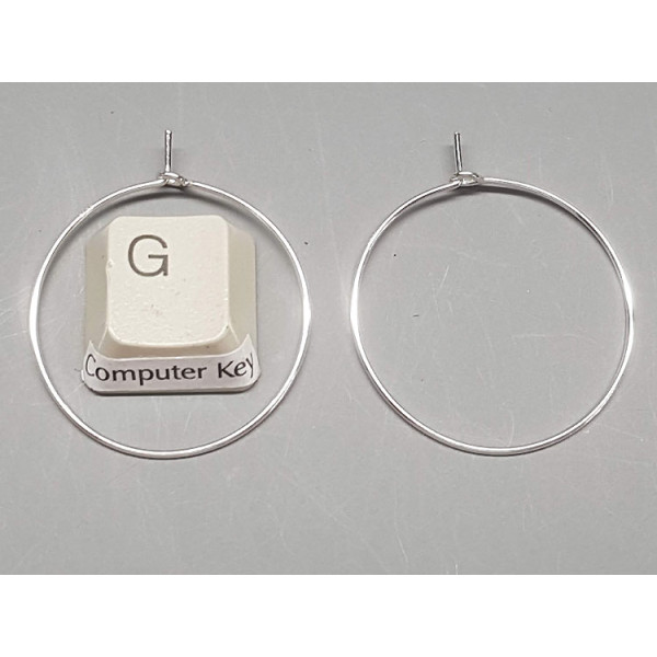 Sterling Silver Earring Hoops, loops 30mm, per pair