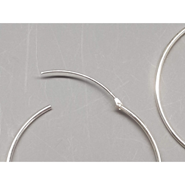 Sterling Silver Earring Hoops, 40mm, per pair
