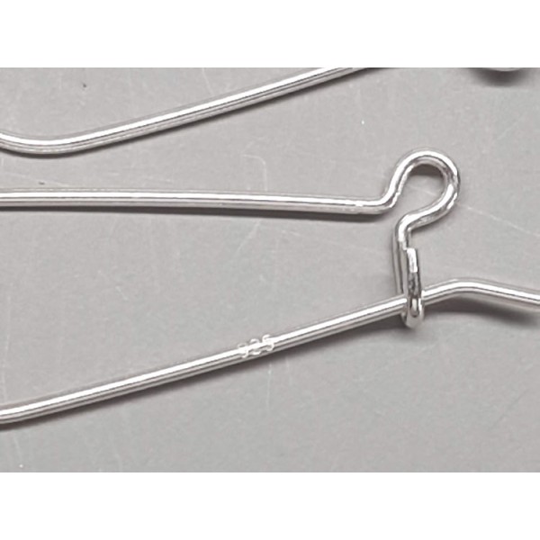 Sterling Silver Kidney Wires, 31mm, per pair