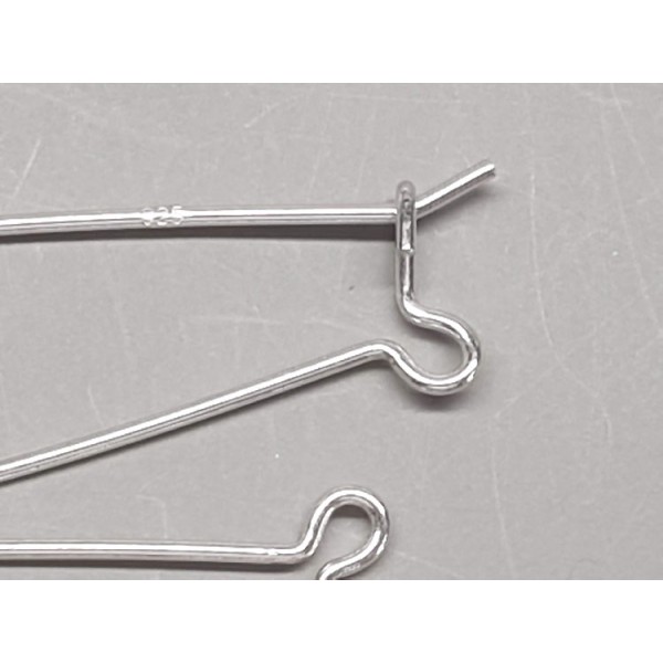 Sterling Silver Kidney Wires, 31mm, per pair