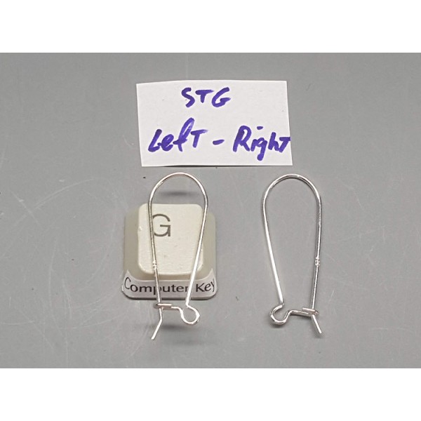 Sterling Silver Kidney Wires, 31mm, per pair