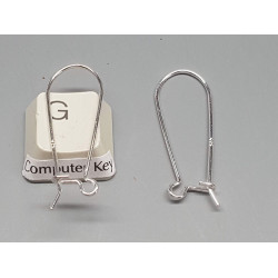Sterling Silver Kidney Wires, 31mm, per pair