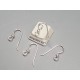Sterling Silver French Hook Ear Wire with 3mm ball, 15mm x 0.8mm, pair