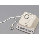 Sterling Silver French Hook Ear Wire, 14x16x0.7mm, with spring, per pair