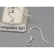 Sterling Silver French Hooks Ear Wire, 14x17x0.6mm, with spring, per pair